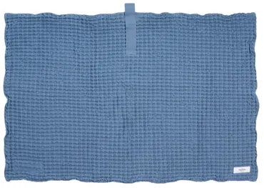 Big Waffle Badematte 80x55cm grey blue Biobaumwolle