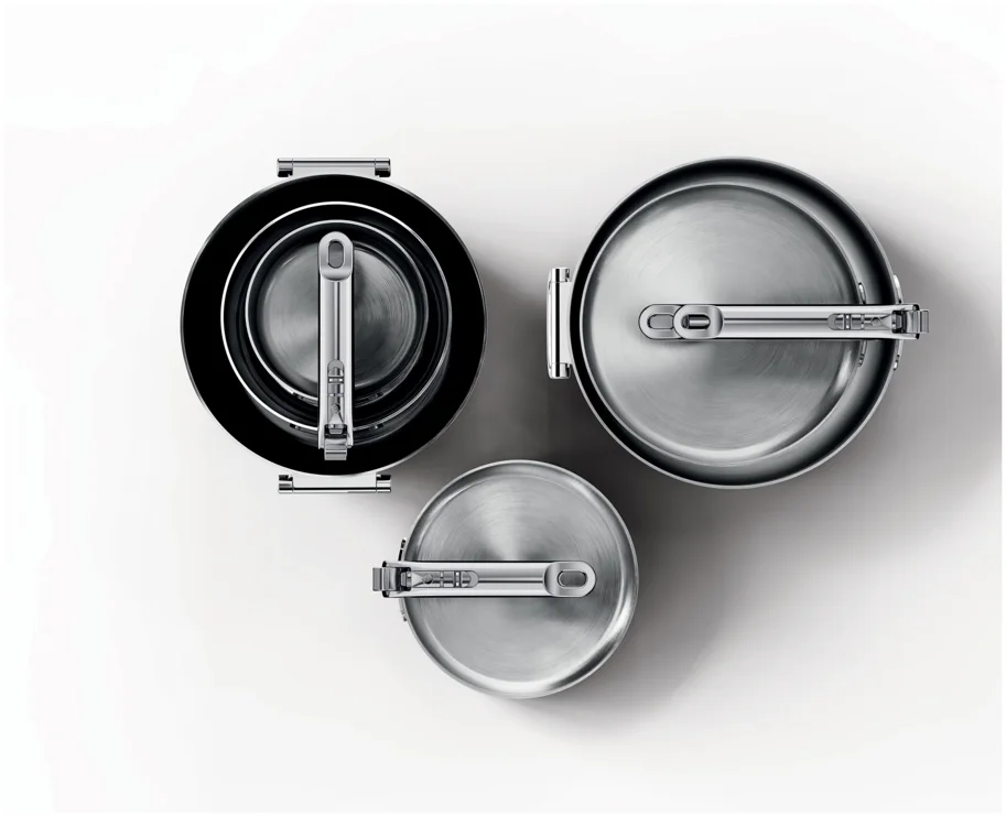 6er Set Space Steel Pfannenset Klappgr. 15+19+20+24+28+25cm