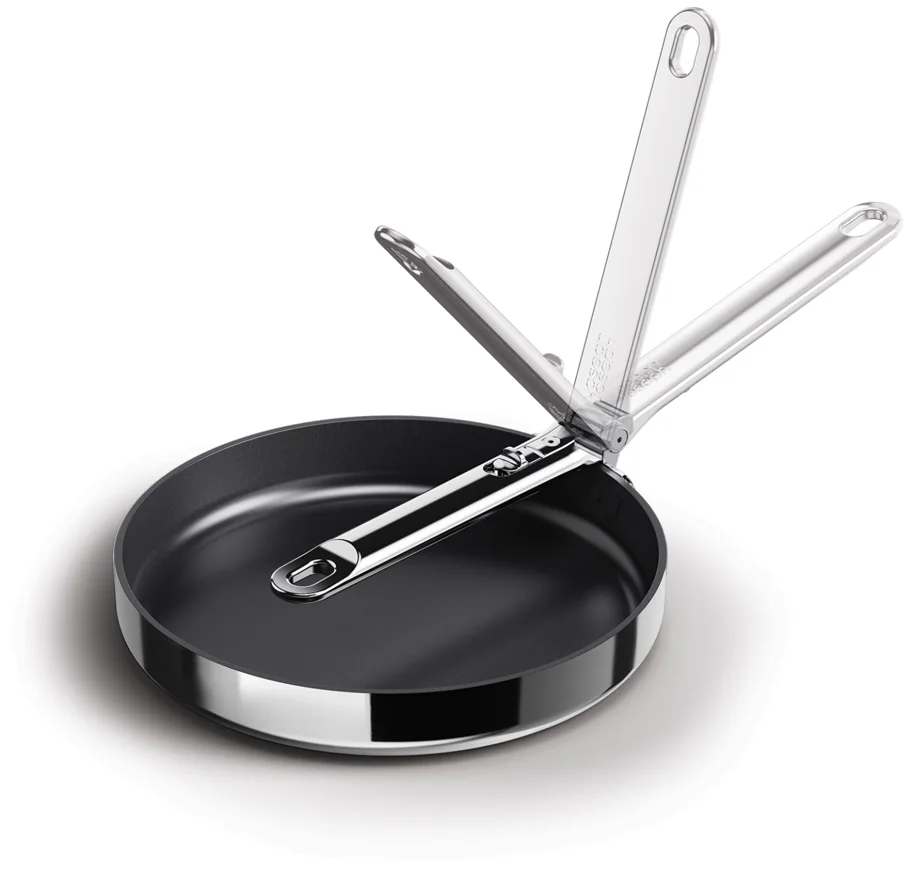 Space Steel Bratpfanne D24cm Edelstahl Klappgriff antihaft