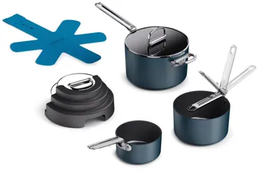 3er Set Space Stack Kochset antihaft 15+19+23cm