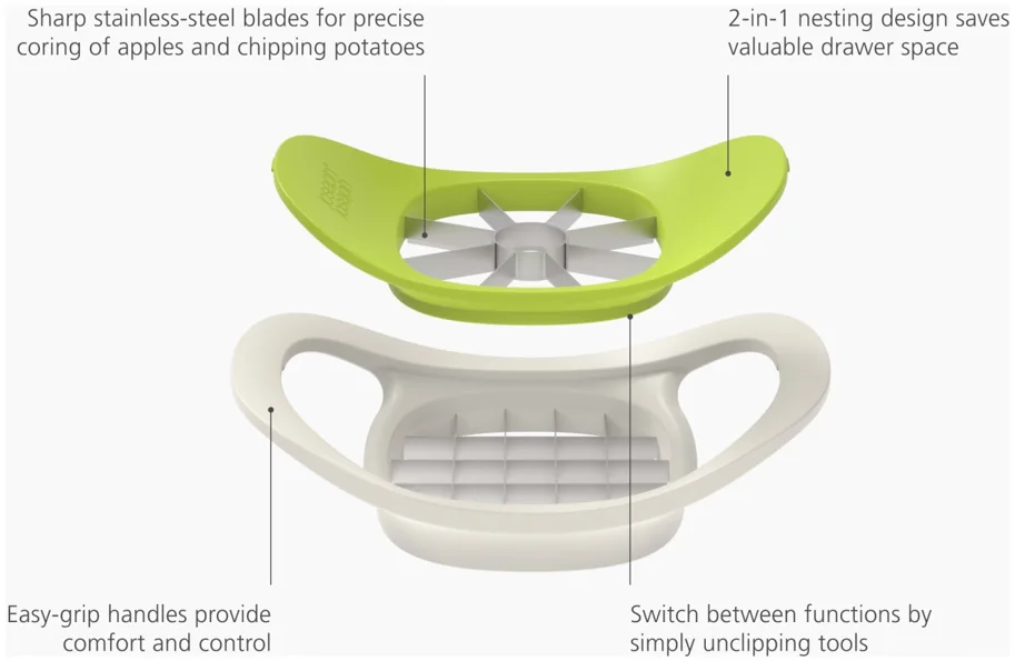 Nest Press 2-in-1 Apfel und Kartoffelschneider