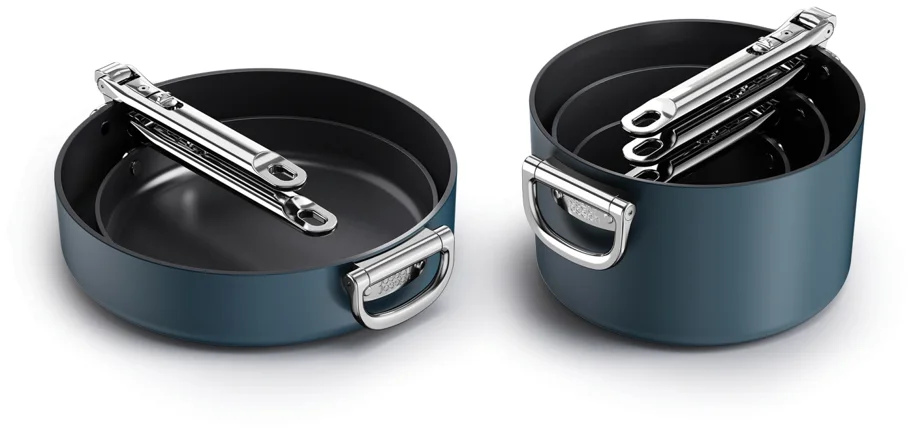 5er Set Space Kochset 15+19+23+24+28cm +3x Pfannenschutz