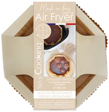 2er Set Backform für Heissluftfritteuse D18.5cm + 4 Einlagen