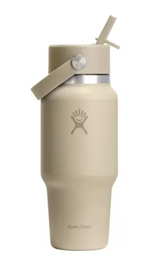 Trinkflasche Travel Wide Flex Deckel Strohhalm 700ml oat