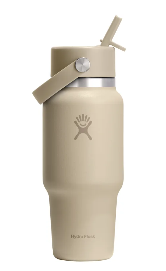 Trinkflasche Travel Wide Flex Deckel Strohhalm 700ml oat
