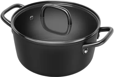 Milano Kochtopf mit Glasdeckel 24cm Schwarz