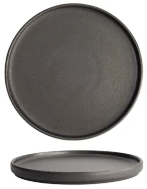 Yuzu Schwarz Teller mit Rand D23.9cm