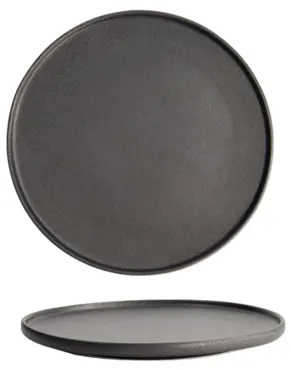 Yuzu Schwarz Teller mit Rand D26.2cm