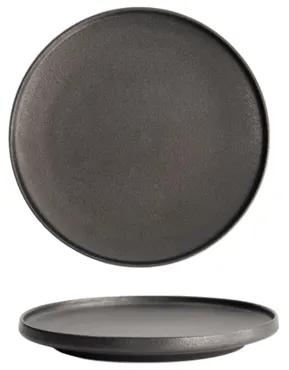 Yuzu Schwarz Teller mit Rand D20.6cm