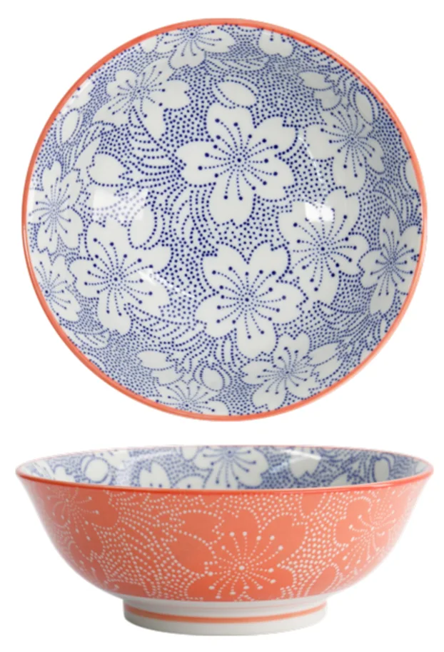 Sakura Schale 19.7x7cm blau und rot