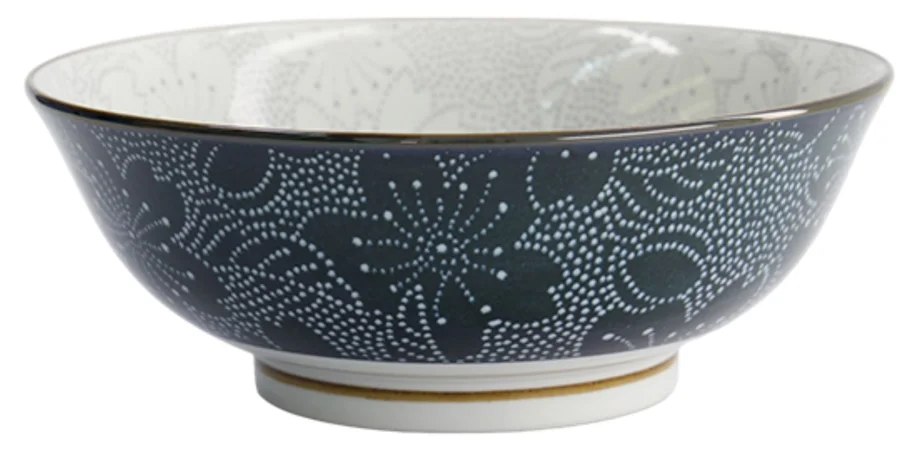 Sakura Schale 19.7x7cm grau und schwarz