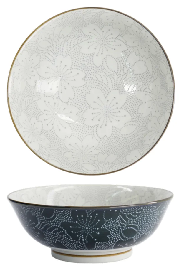 Sakura Schale 19.7x7cm grau und schwarz