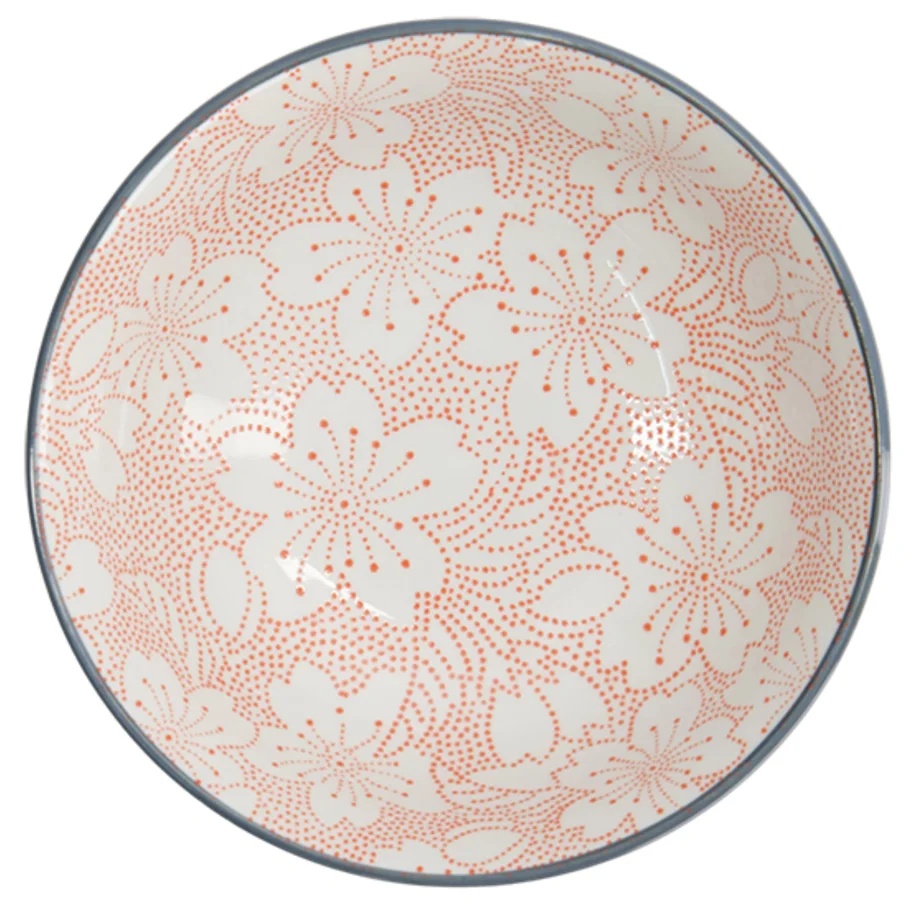 Sakura Schale 19.7x7cm rot und grau