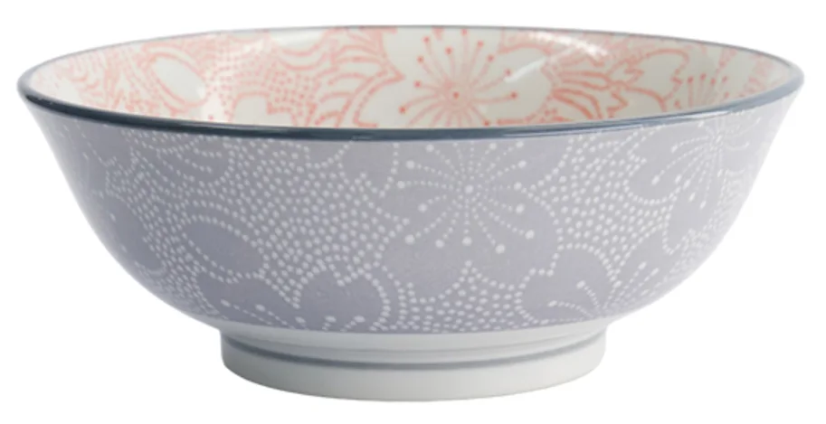 Sakura Schale 19.7x7cm rot und grau