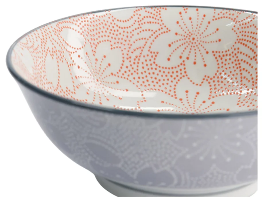 Sakura Schale 19.7x7cm rot und grau