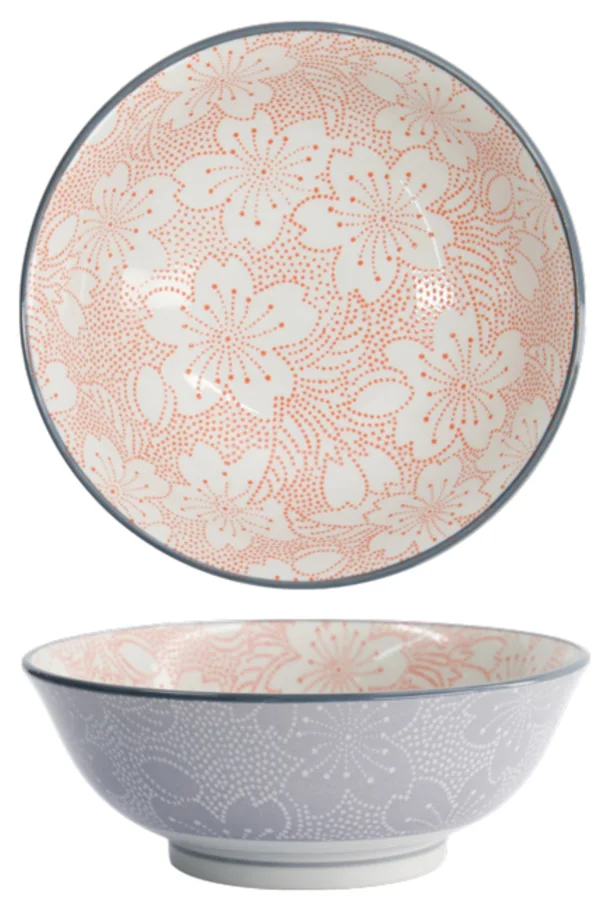 Sakura Schale 19.7x7cm rot und grau