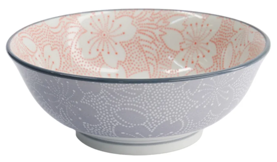 Sakura Schale 19.7x7cm rot und grau