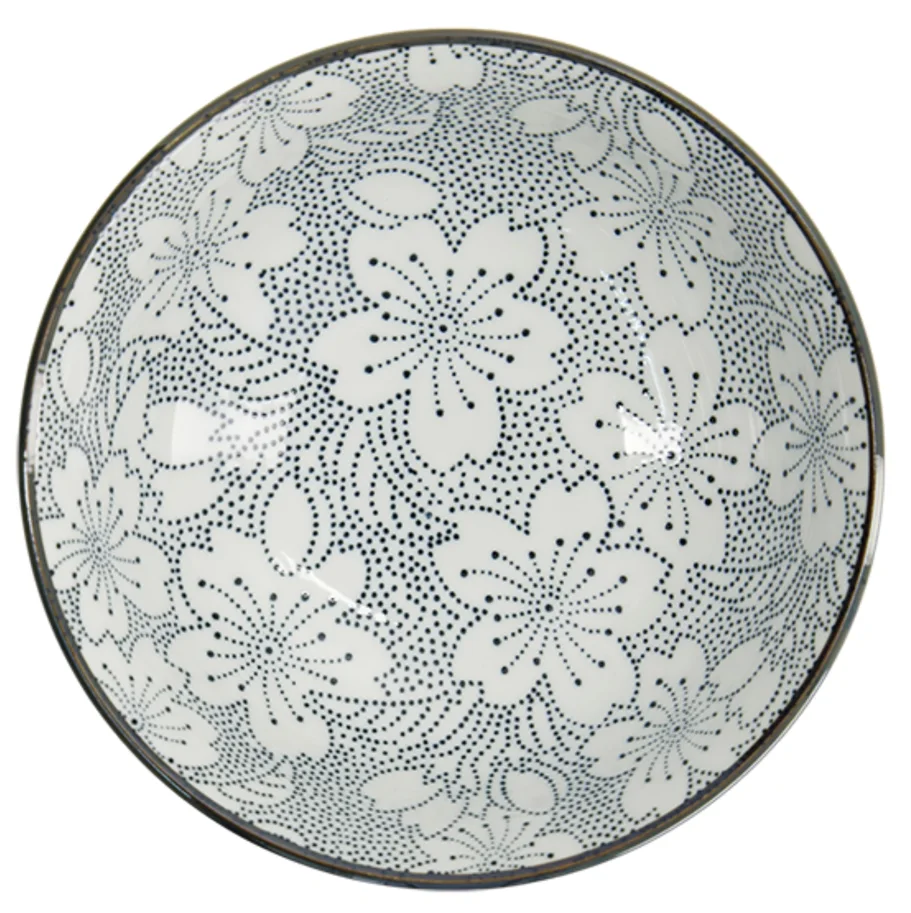 Sakura Schale 19.7x7cm schwarz und gelb