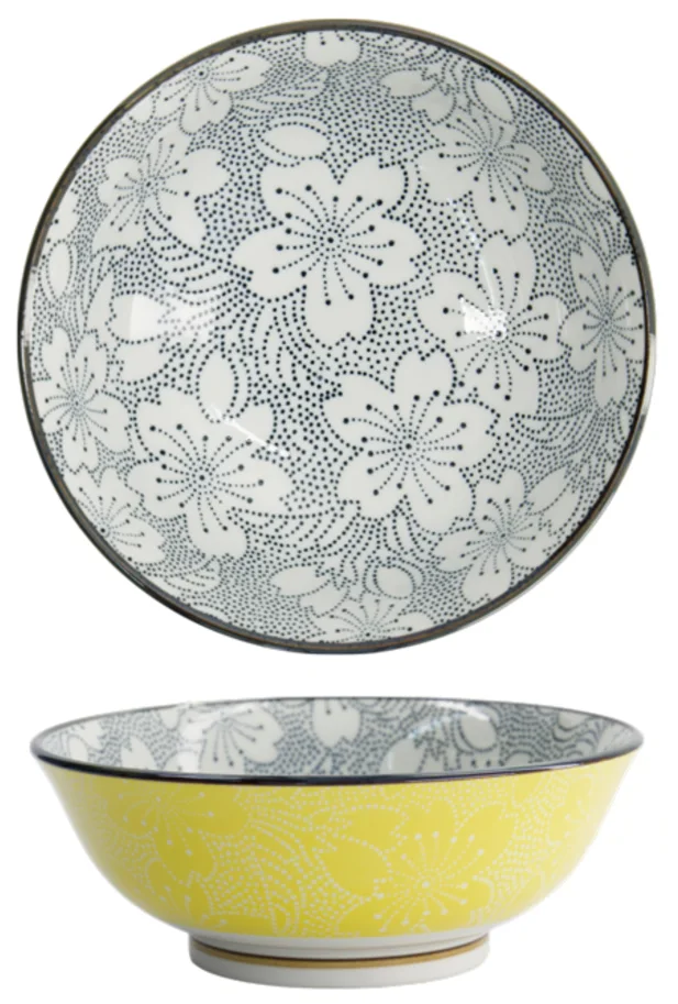 Sakura Schale 19.7x7cm schwarz und gelb