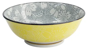 Sakura Schale 19.7x7cm schwarz und gelb