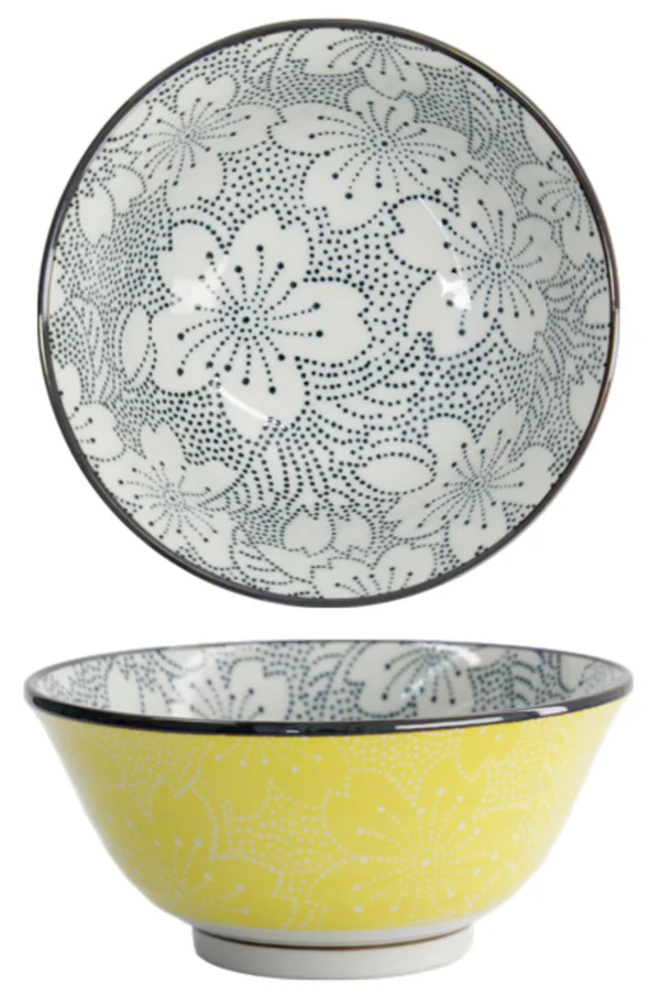Sakura Schale 14.8x6.8cm schwarz und gelb