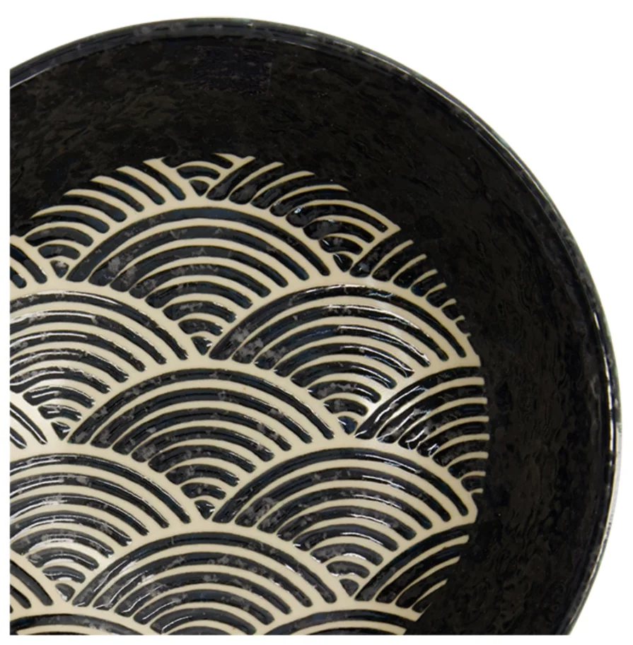 Masamura Seikaiha Ramen-Schale 21.3x8.7cm schwarz
