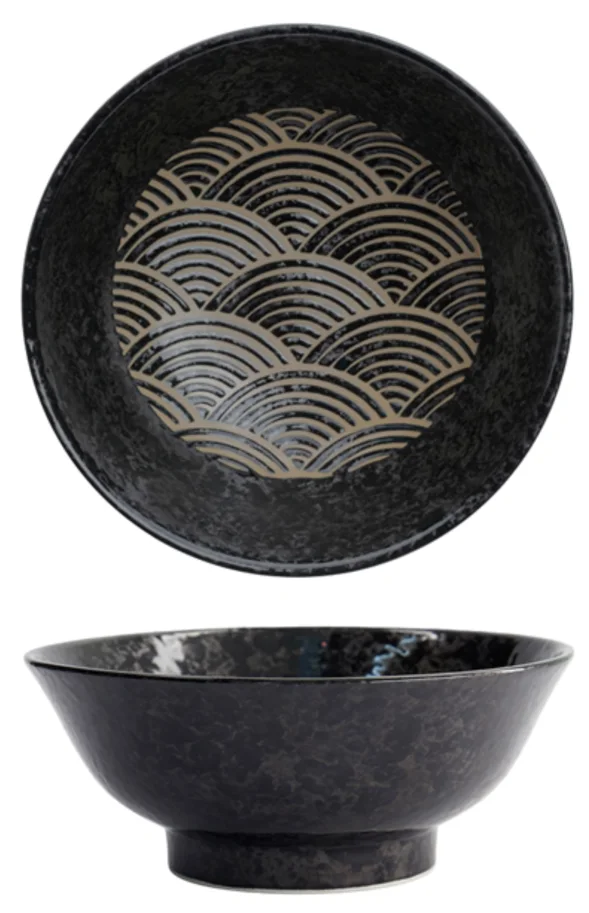 Masamura Seikaiha Ramen-Schale 21.3x8.7cm schwarz