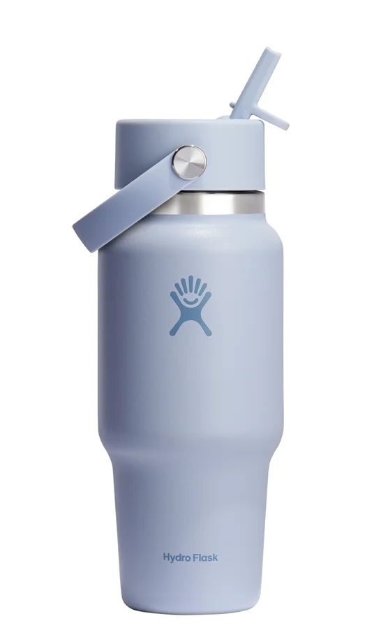 Trinkflasche Travel Wide Flex Deckel Strohhalm 700ml surf