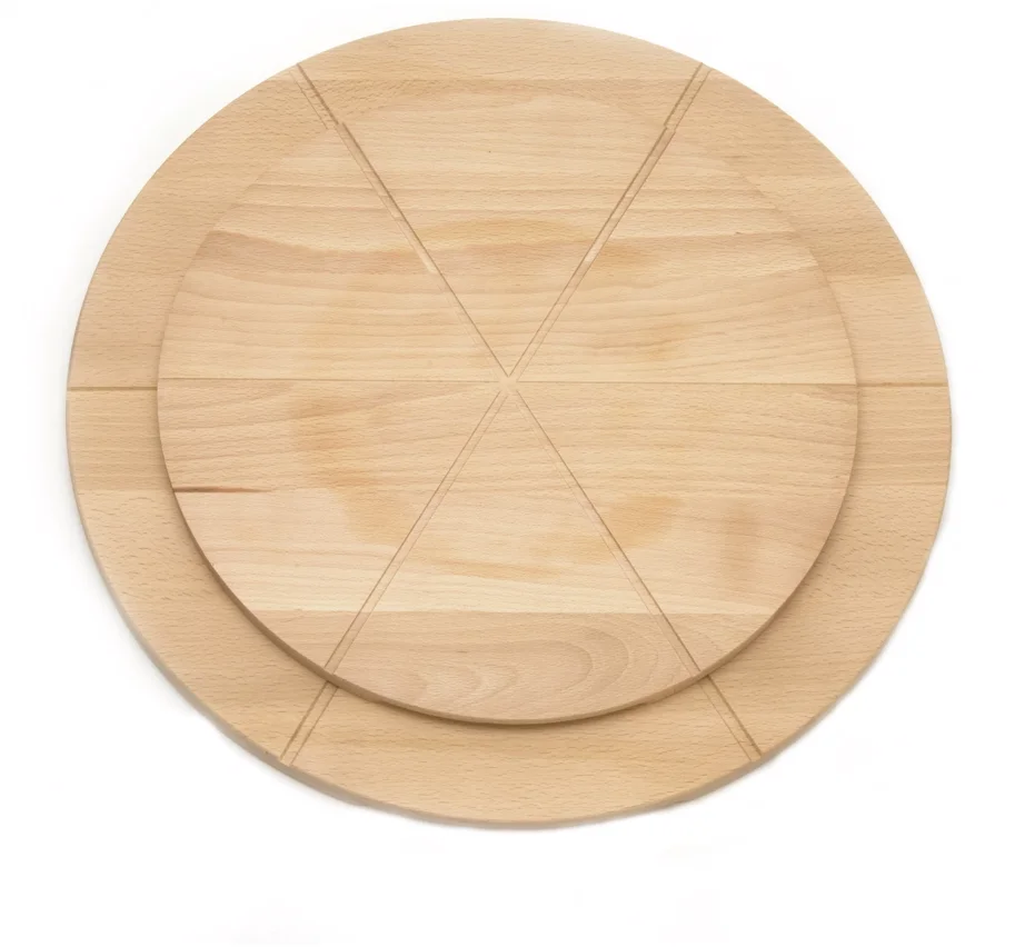Pizzabrett mit Einteilung D40cm Buche