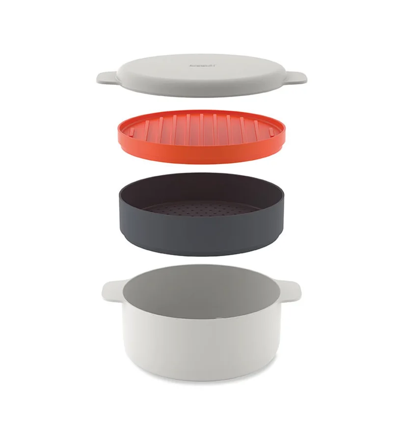 4er Set M-Cuisine Mikrowellenkocher grau orange