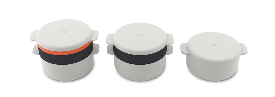 4er Set M-Cuisine Mikrowellenkocher grau orange