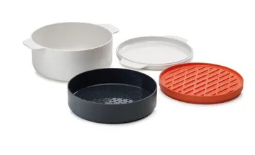 4er Set M-Cuisine Mikrowellenkocher grau orange