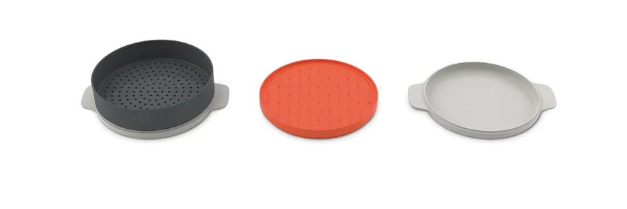 4er Set M-Cuisine Mikrowellenkocher grau orange