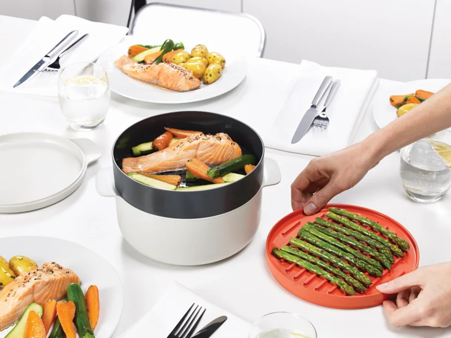 4er Set M-Cuisine Mikrowellenkocher grau orange