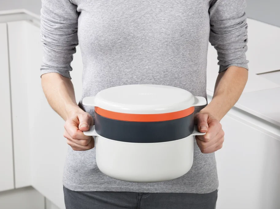 4er Set M-Cuisine Mikrowellenkocher grau orange