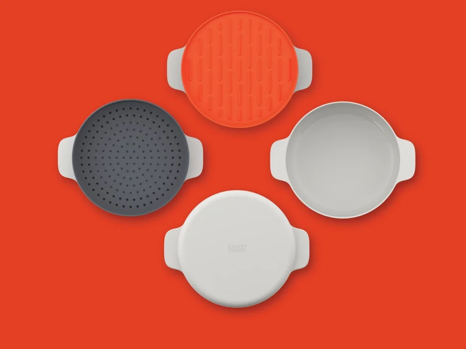 4er Set M-Cuisine Mikrowellenkocher grau orange