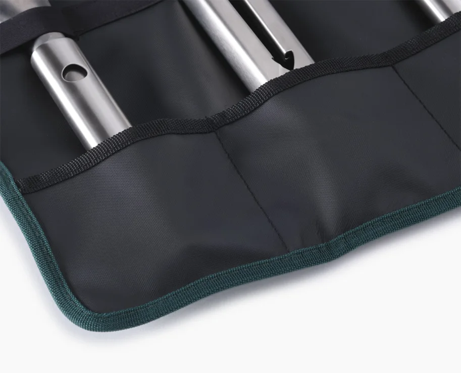 4er Set GrillOut BBQ-Utensilien Set mit Etui Edelstahl