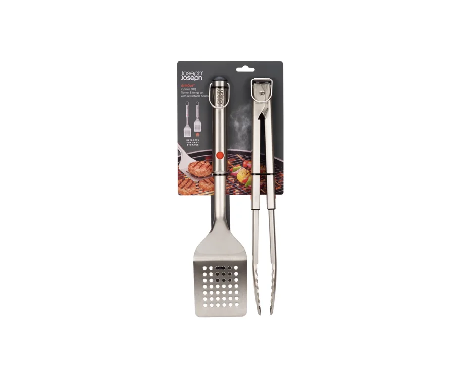 2er Set GrillOut BBQ Wender und Zange Edelstahl