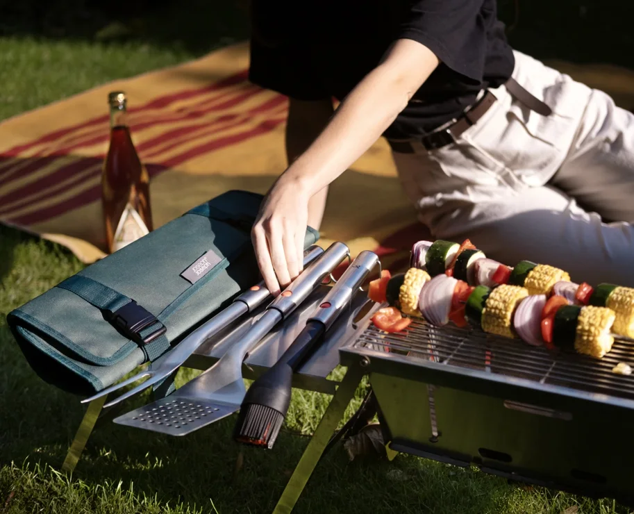 2er Set GrillOut BBQ Wender und Zange Edelstahl