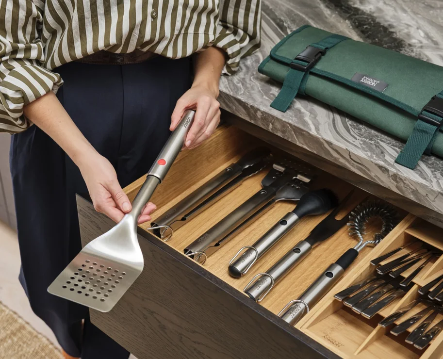 3er Set GrillOut BBQ Wender, Zange und Gabel Edelstahl