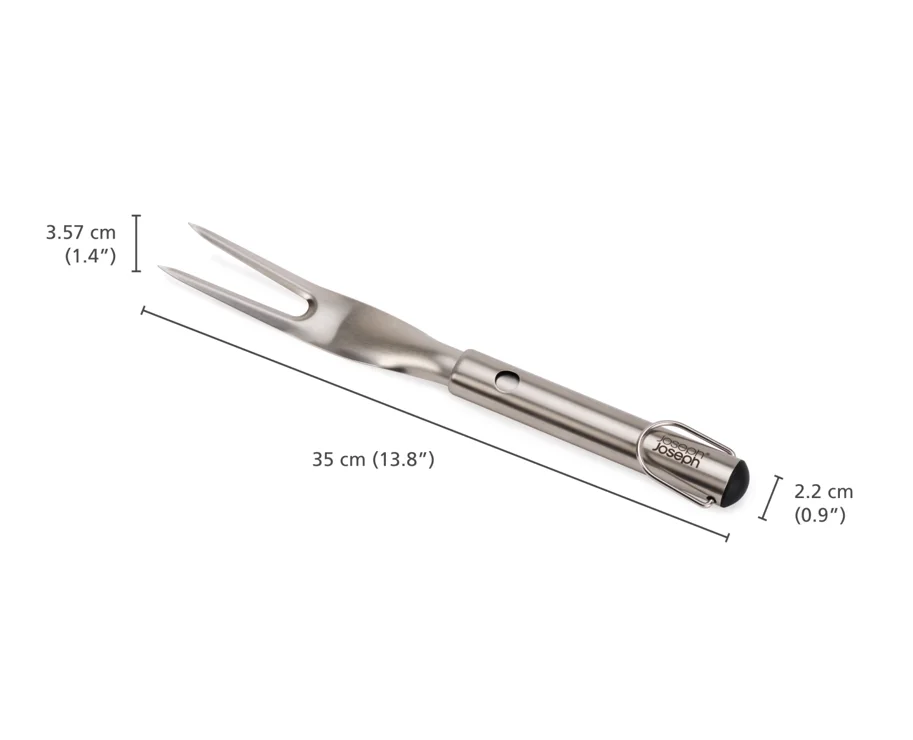 GrillOut BBQ Gabel einziehbarer Kopf  Edelstahl 41.7-35cm