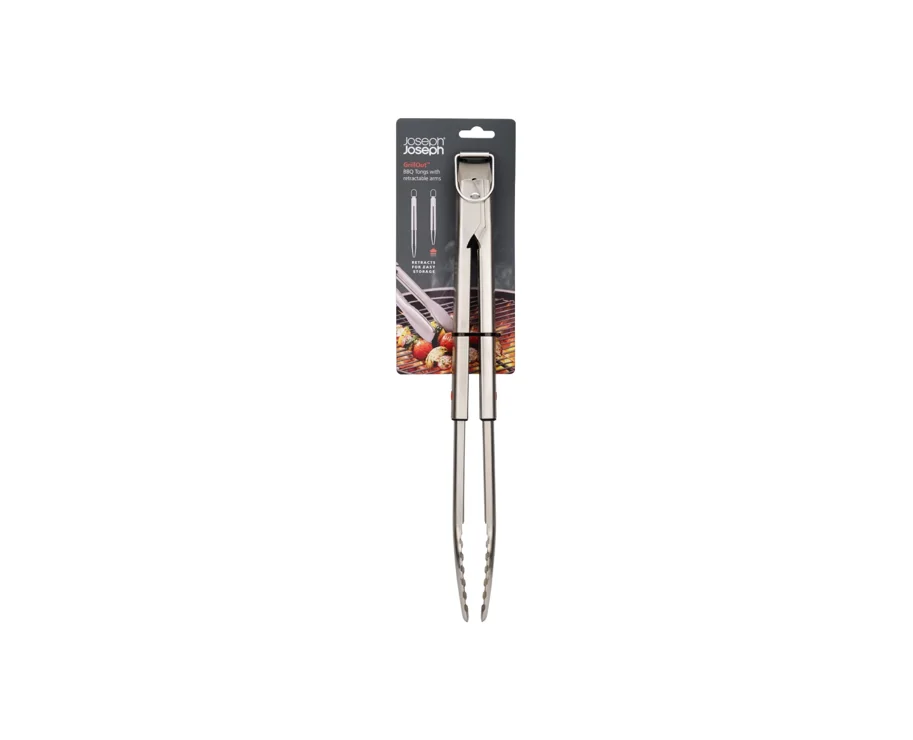 GrillOut BBQ Zange einziehbarer Kopf Edelstahl 42.5-34cm
