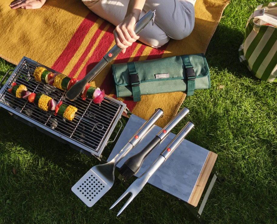GrillOut BBQ Zange einziehbarer Kopf Edelstahl 42.5-34cm