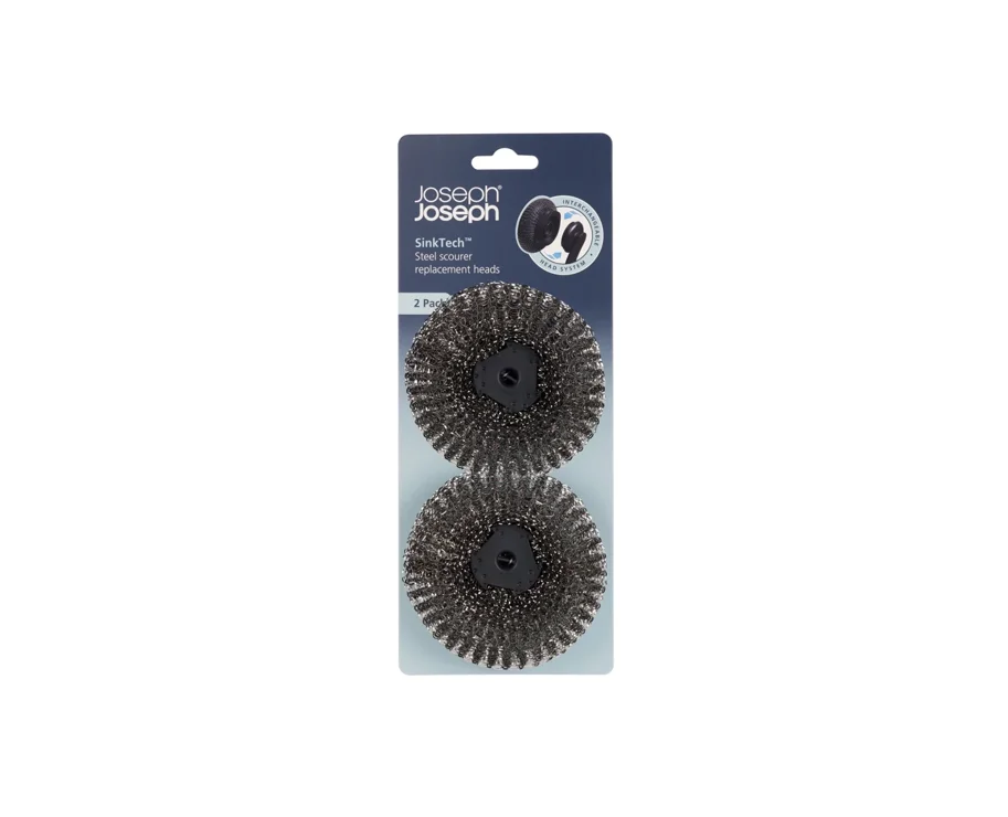 SinkTech Ersatzkopf für Spülbürste Stahlwolle 9x3.5cm
