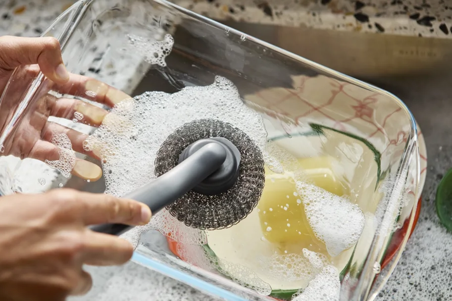 SinkTech Spülbürste mit Seifenspender und Edelstahlhalterung