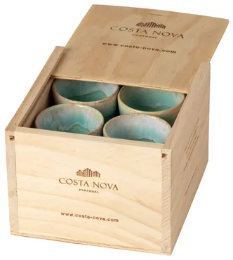 8er Set Grespresso Geschenkbox Espressotasse 70ml aqua