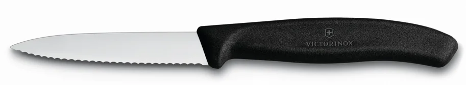 Swiss Classic Gemüsemesser Wellenschliff 8cm schwarz
