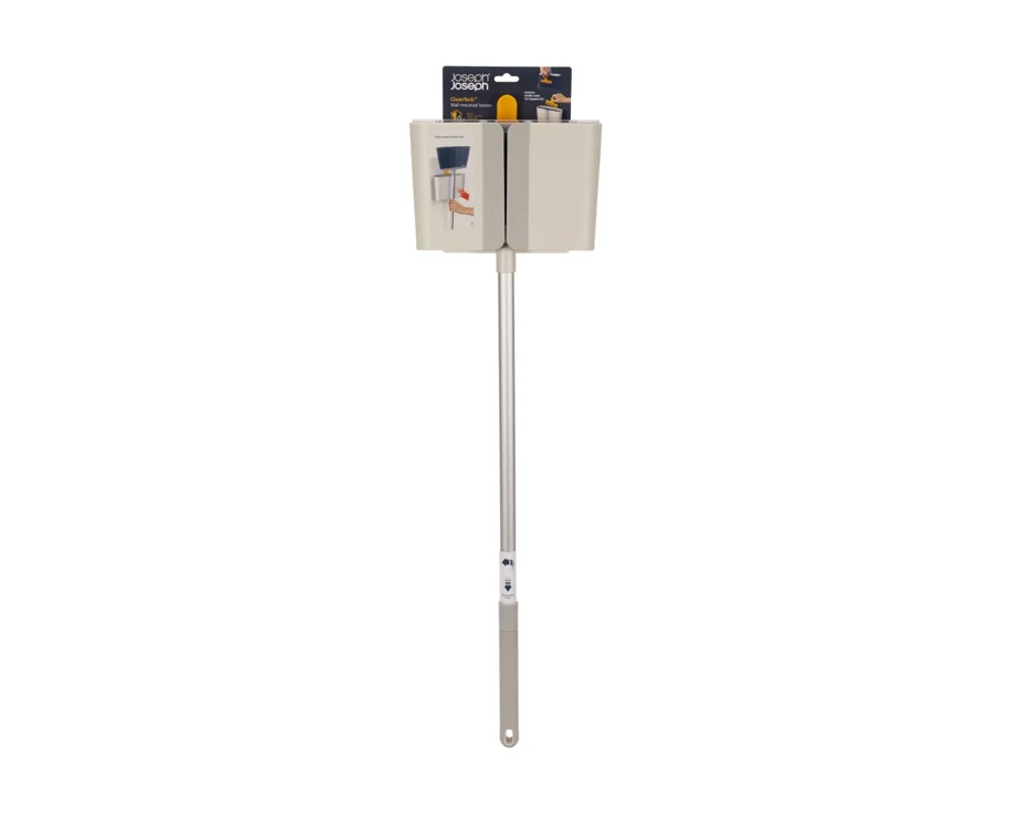 CleanTech Besen mit Wandhalterung 7.8x25.6x93.6cm stone