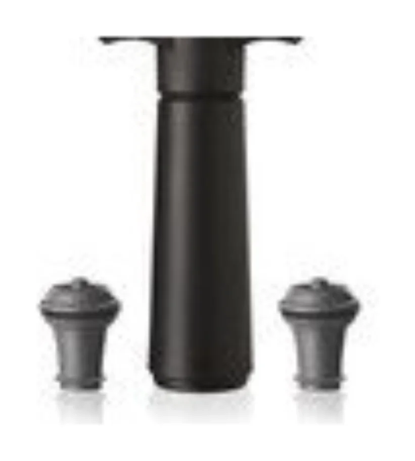Vacu Vin Set - Pumpe mit 2 Verschlüsse Schwarz