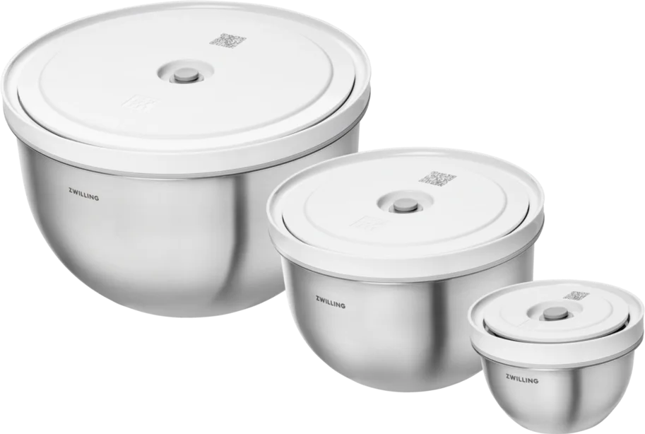 6tlg. Fresh & Save Bowls Vakuumschüssel Set, Edelstahl